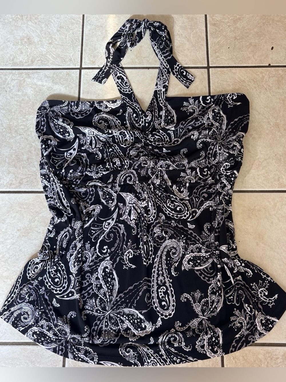 Y2K Fairycore Black Paisley Butterfly Halter Top✨